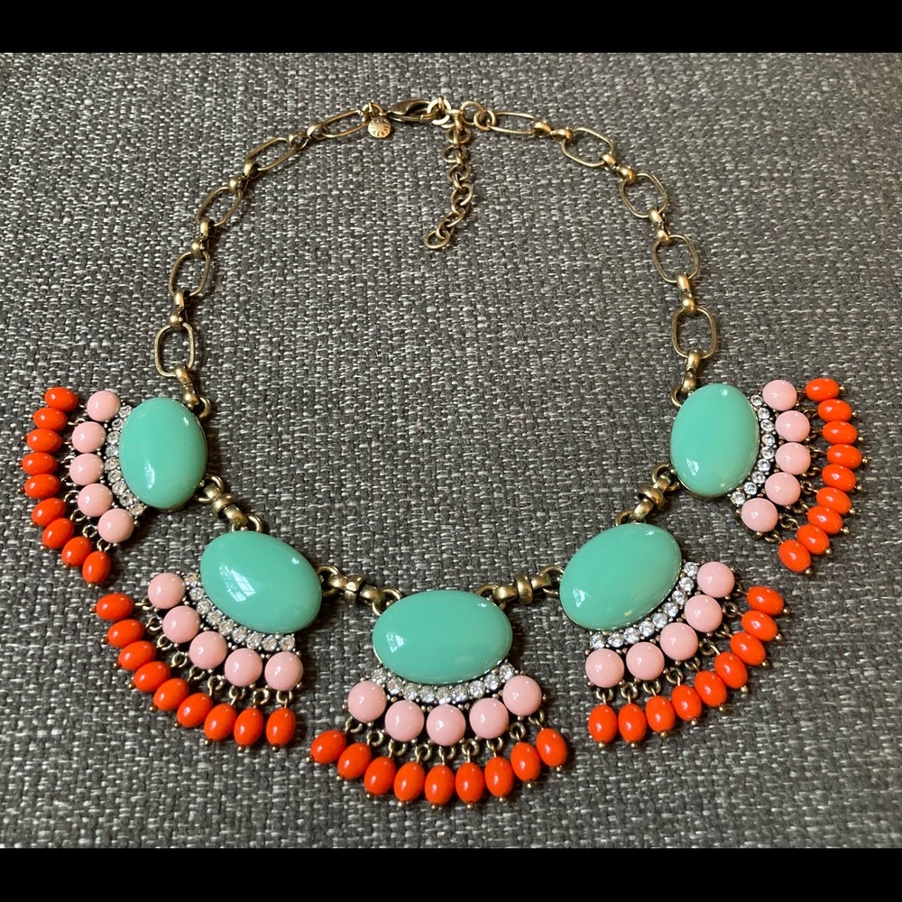 J. CREW Orange Collar Statement Necklace
